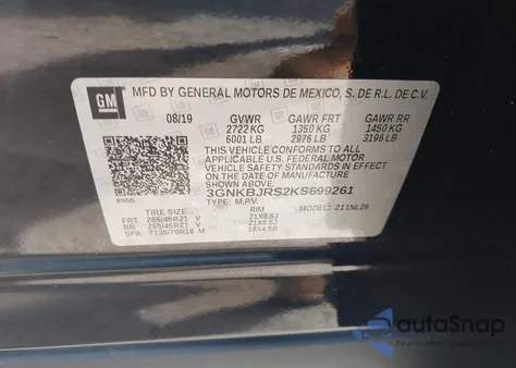 2019 Chevrolet Blazer Rs z USA, uszkodzony, nr VIN 3GNKBJRS2KS699261